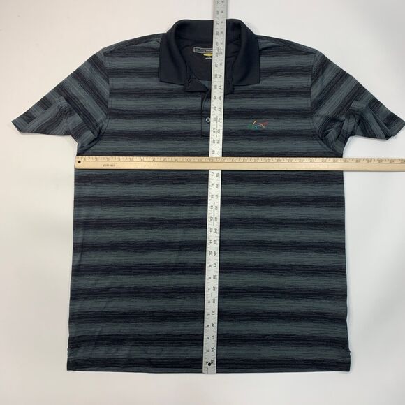Greg Norman Polo Shirt Mens Extra Large Black PlayDry Striped Performance Golf - Picture 5 of 10